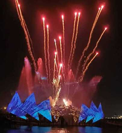 シンガポール ウィングス・オブ・タイムショーの風景